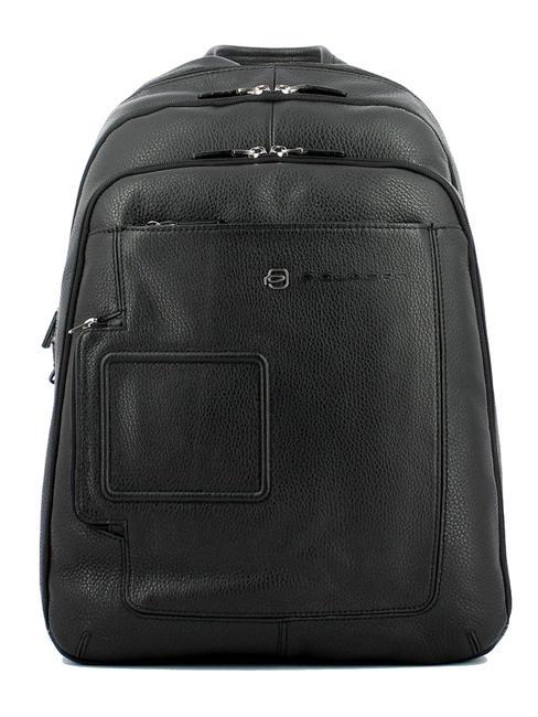 PIQUADRO backpack VIBE out line, in leather, case for laptop up to 13” Black - Laptop backpacks