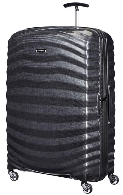 SAMSONITE Trolley LITE-SHOCK line, extra-large, ultralight BLACK - Rigid Trolley Cases