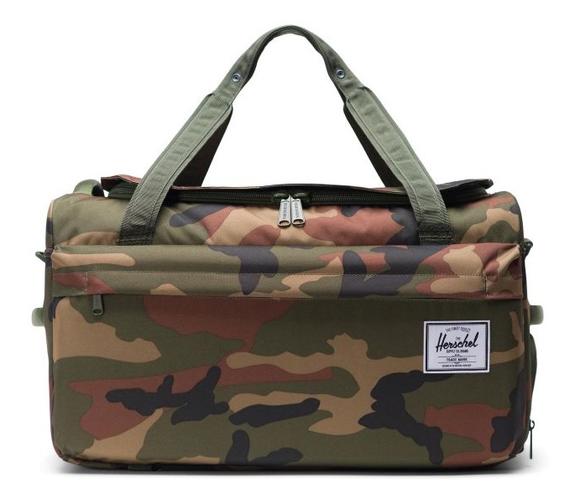 HERSCHEL duffel bag OUTFITTER, with retractable shoulder straps WOODLAND CAMO - Duffle bags