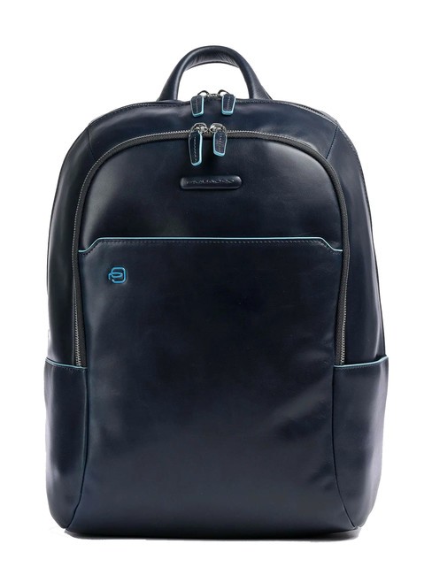 PIQUADRO backpack BLUE SQUARE line, leather blue - Laptop backpacks