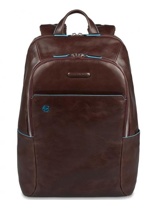 PIQUADRO backpack BLUE SQUARE line, leather MAHOGANY - Laptop backpacks