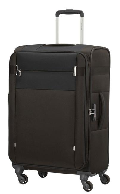SAMSONITE trolley CITYBEAT, ultralight hand luggage, expandable BLACK - Semi-rigid Trolley Cases
