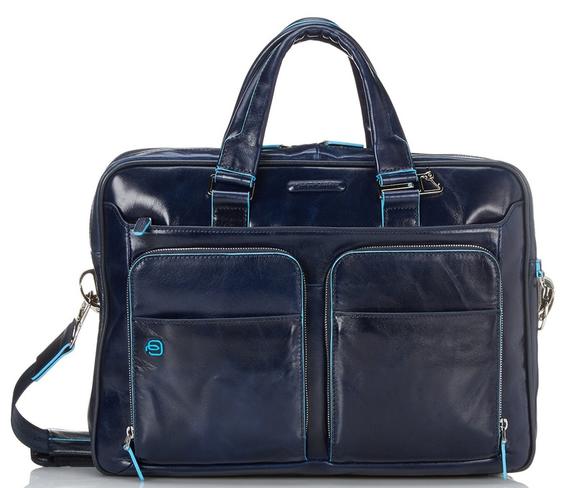 PIQUADRO folder BLUE SQUARE line, 14 "PC holder blue - Work Briefcases