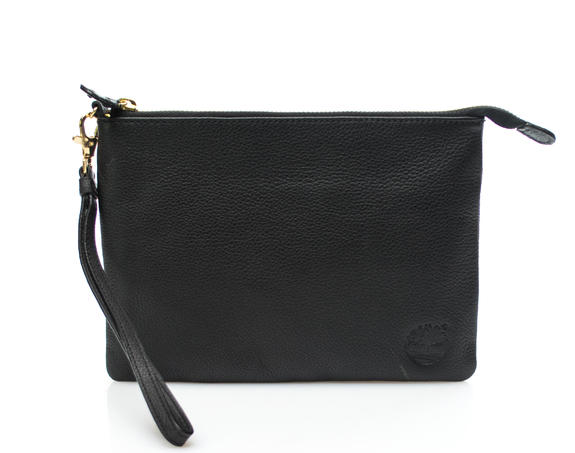 TIMBERLAND clutch bag Textured leather, small size BLACK - Women’s Bags