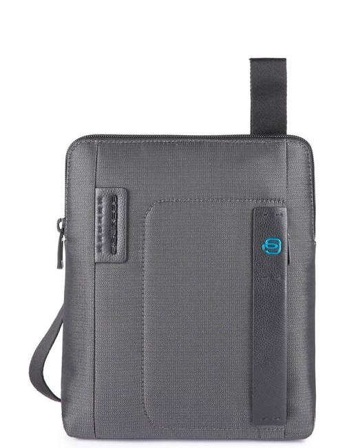 PIQUADRO bag PULSE P16 line, iPad holder CHEVRON / GRAY - Over-the-shoulder Bags for Men