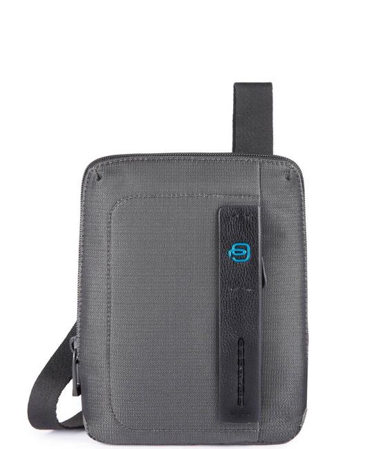 PIQUADRO bag P16 line CHEVRON / GRAY - Over-the-shoulder Bags for Men