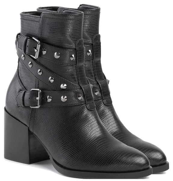 GUESS ankle boots VAHANA 2, crocodile print BLACK - Women’s shoes