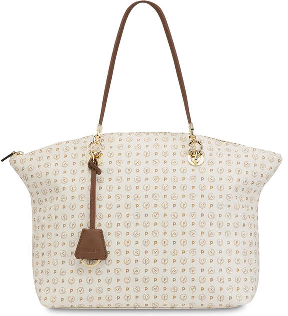 POLLINI Tapiro Shoulder bag ivory / brown - Women’s Bags
