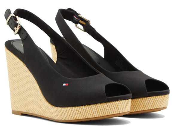 TOMMY HILFIGER TOMMY HILFIGHER Elba High wedge sandals BLACK - Women’s shoes