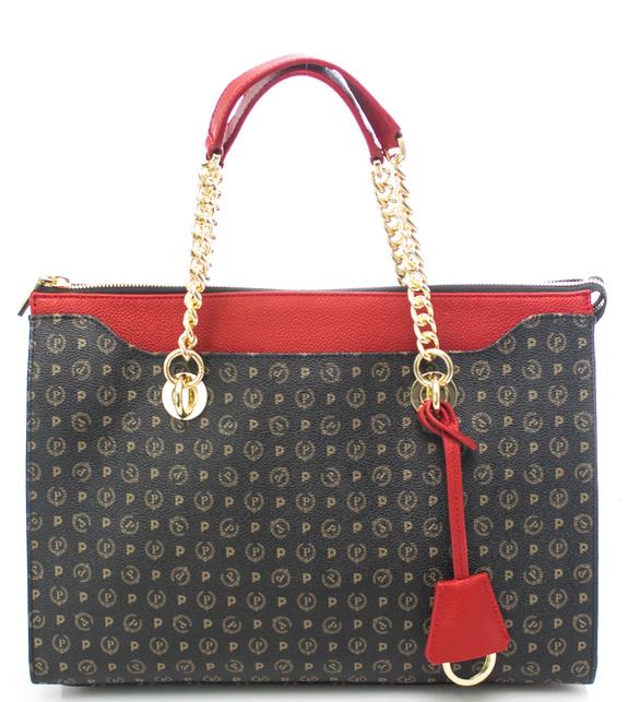 POLLINI Heritage Classic Shoulder shopper, with shoulder strap black lacquer - Women&rsquo;s Bags