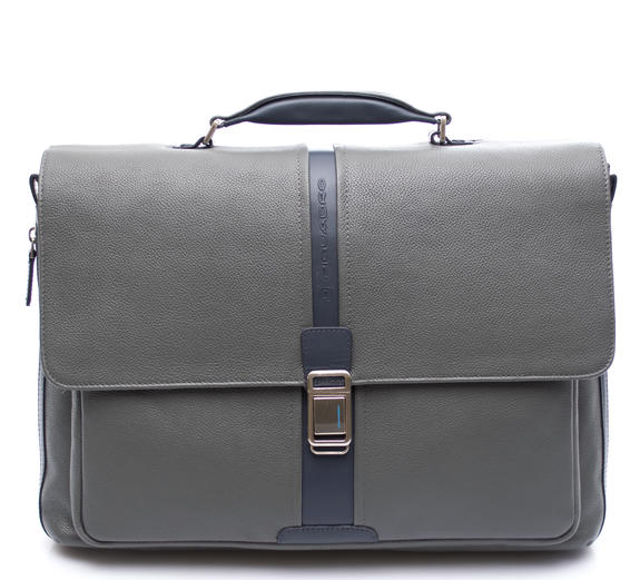 PIQUADRO briefcase X1 line. 15.6” laptop bag GREY - Work Briefcases