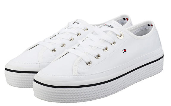 TOMMY HILFIGER  CORPORATE, Fabric sneakers white - Women’s shoes