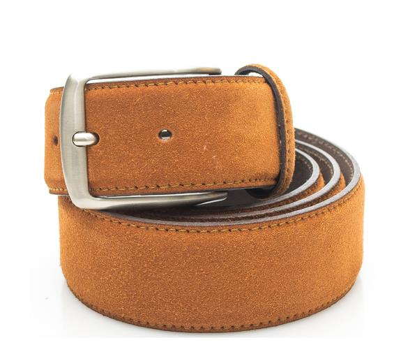 TIMBERLAND belt CASUAL, in suede leather COGNAC - Belts