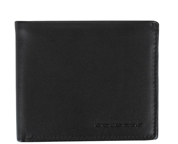 PIQUADRO  TAG Leather wallet, with removable slot Black - Men’s Wallets