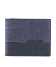 PIQUADRO  TIROS Wallet in recycled fabric, with coin purse blue - Men&rsquo;s Wallets - 1