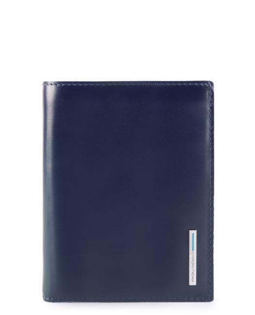PIQUADRO Vertical Wallet BLUE SQUARE blue2 - Men’s Wallets