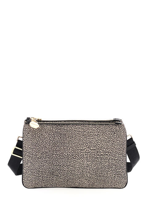BORBONESE TRACOLLA SMALL ECO LINE Shoulder bag, Small OP / NATURAL / BLACK - Women’s Bags