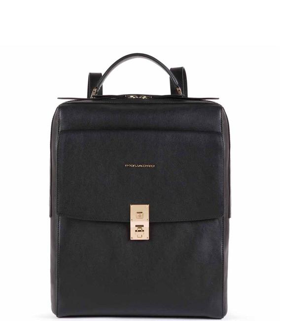PIQUADRO DAFNE DAFNE Woman leather backpack Black - Laptop backpacks