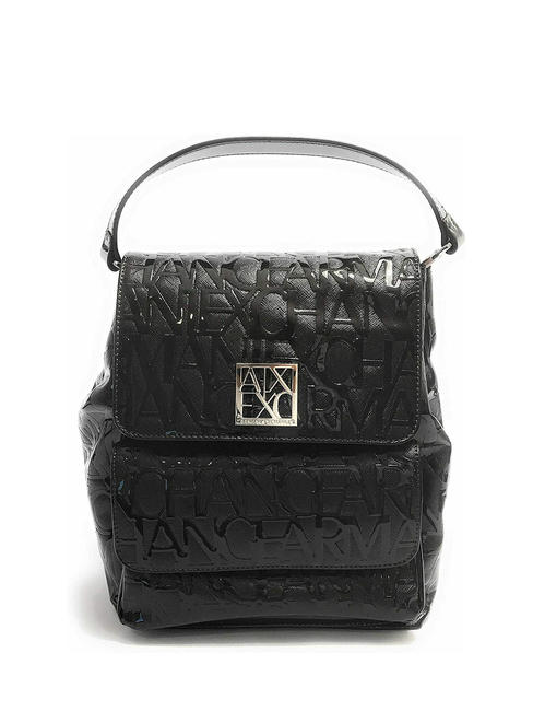 ARMANI EXCHANGE Mini Zaino effetto vernice Patent-effect mini backpack Black - Women’s Bags