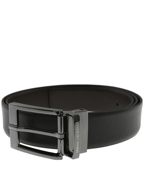 ARMANI EXCHANGE LOGO Reversible belt BLACK / DARK BROWN - Belts