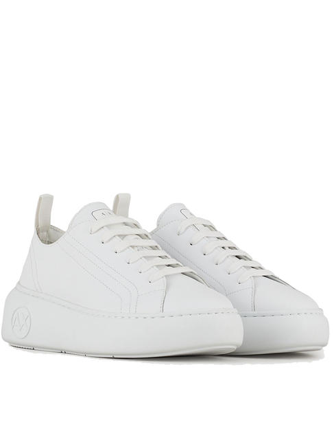ARMANI EXCHANGE  Leather sneakers with platform OP WHITE - Women’s shoes