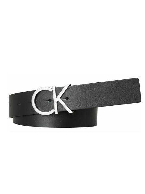 CALVIN KLEIN  MONOGRAM Leather belt BLACK - Belts