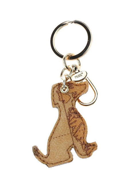 ALVIERO MARTINI PRIMA CLASSE  Geo Print Dog Keychain NATURAL - Key holders