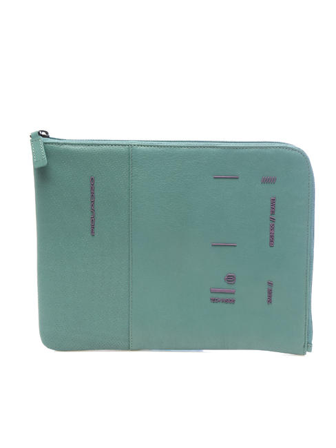 PIQUADRO  TOKYO Leather iPad case GREEN - Tablet holder& Organizer