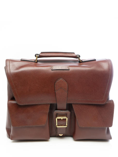 THE BRIDGE  GIANNUTRI Leather briefcase BROWN - Work Briefcases
