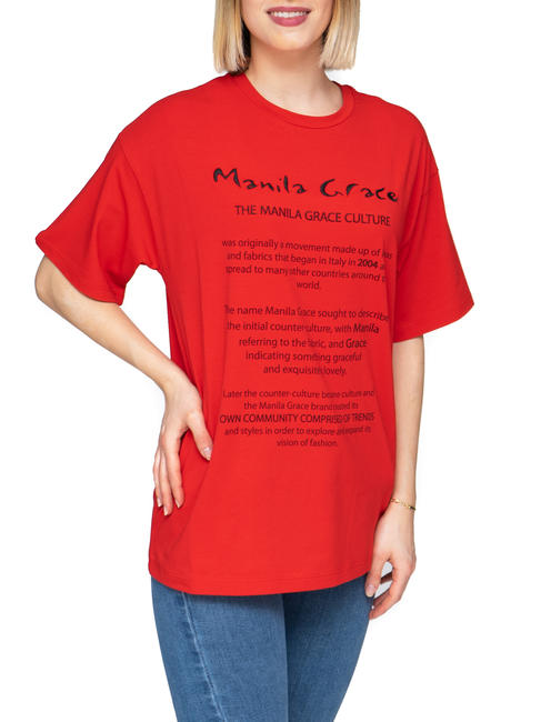 MANILA GRACE  T-shirt with print RED - T-shirt