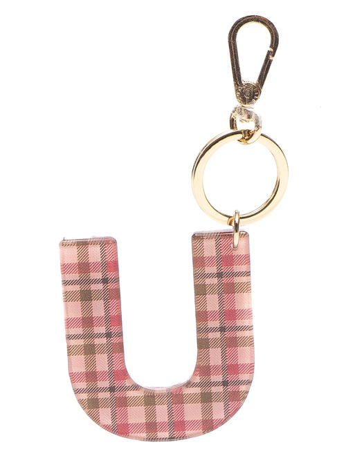 COCCINELLE  PLEXY TARTAN "U" Keychain PIVOINE - Key holders