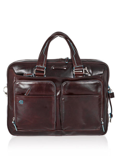 PIQUADRO folder BLUE SQUARE line, 14 "PC holder MAHOGANY - Work Briefcases