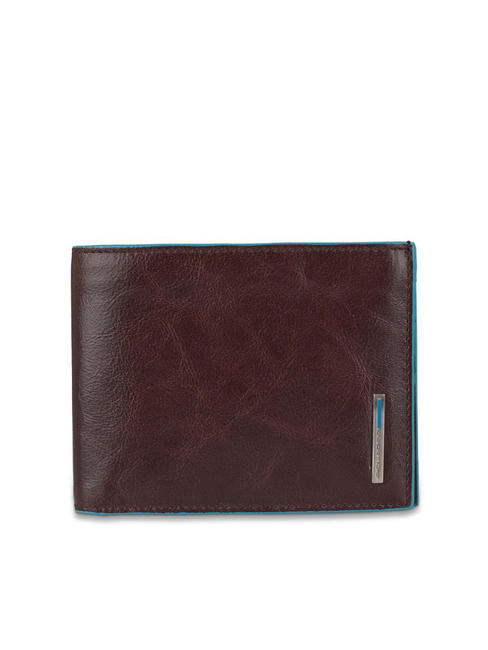 PIQUADRO wallet BLUE SQUARE, in leather, with RFID MAHOGANY - Men’s Wallets
