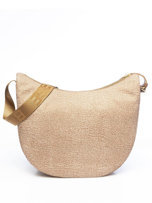 BORBONESE LUNA BAG MEDIUM LUNA Hobo bag, Medium Beiger sea - Women’s Bags