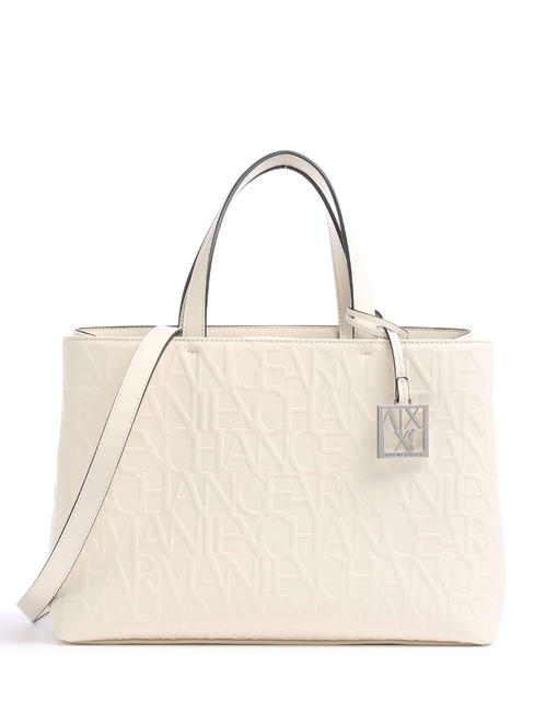 ARMANI EXCHANGE LOGO EMBOSSED Hand shopper, with shoulder strap white - Women’s Bags