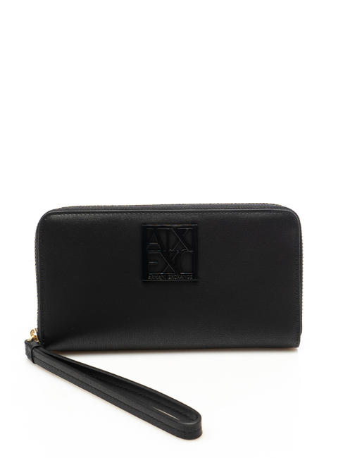 ARMANI EXCHANGE PORTAFOGLIO ZIP AROUND With Polsierina Black - Women’s Wallets