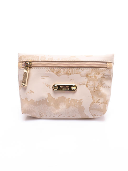 ALVIERO MARTINI PRIMA CLASSE GEO Small square sachet Beige / Metallic Gold - Sachets & Travels Cases
