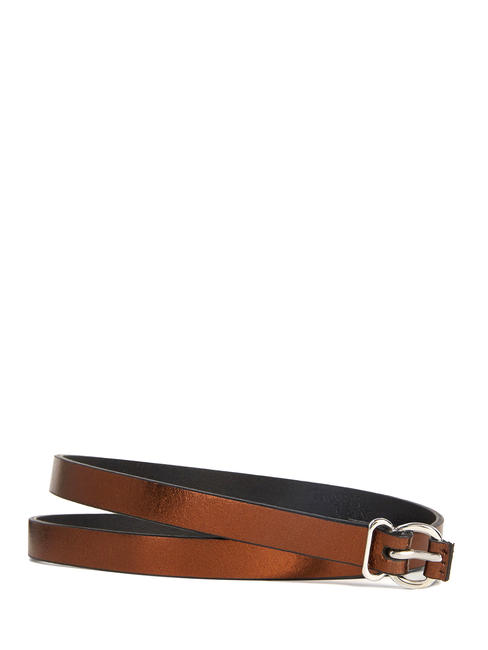 TRUSSARDI T EASY CITY Leather belt bronze - Belts