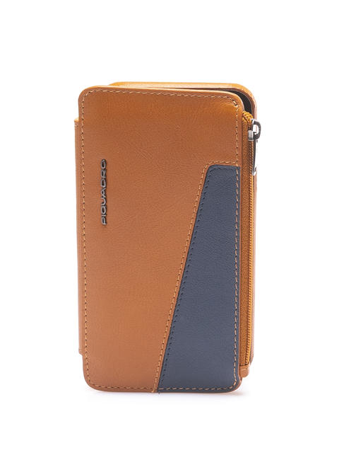 PIQUADRO HAKONE Organized cover for i-Phone 11 Leather / Blue - Tablet holder& Organizer