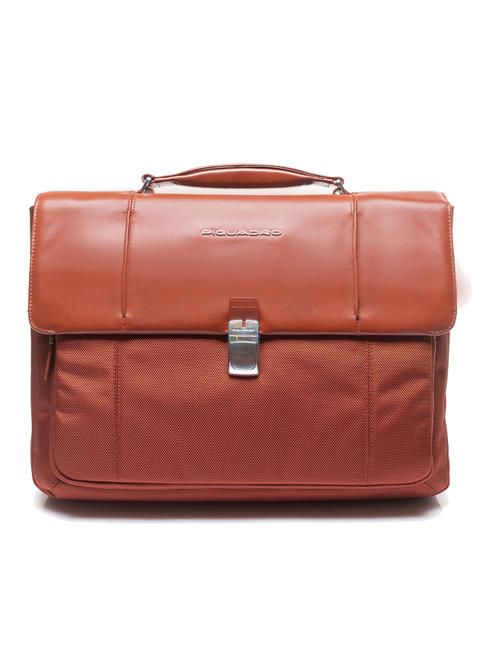 PIQUADRO briefcase LINK 2, 13” PC case, expandable ORANGE - Work Briefcases