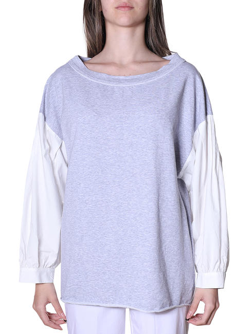 MANILA GRACE   Bimaterial blouse grigmel - Shirts