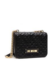 LOVE MOSCHINO NEW SHINY QUILTED Small bag convertible Black - Women&rsquo;s Bags - 1