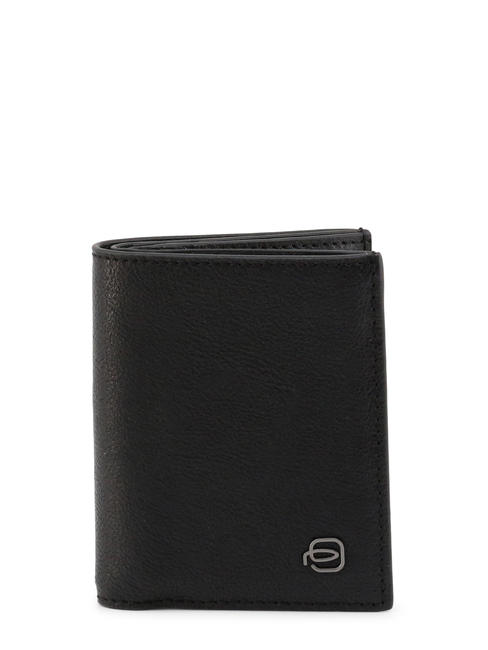 PIQUADRO BLACK SQUARE Vertical leather wallet Black - Men’s Wallets