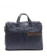 PIQUADRO CAMPIONARIO - VANGUARD Leather briefcase for PC 15.6 "/ iPad9.7-11" blue - Work Briefcases - 1