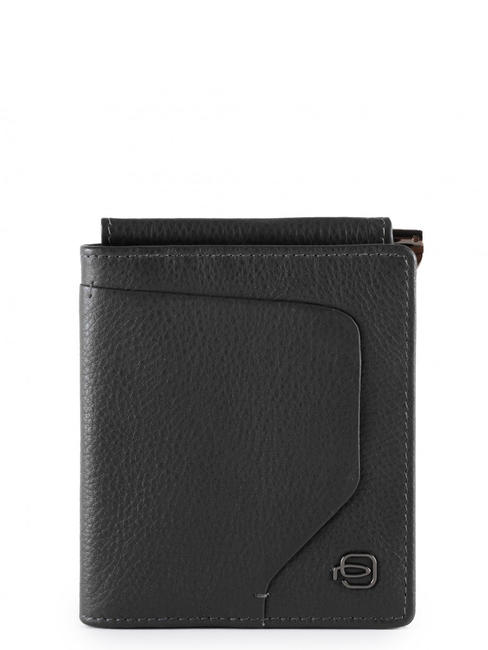 PIQUADRO AKRON Leather wallet with money clip Black - Men’s Wallets