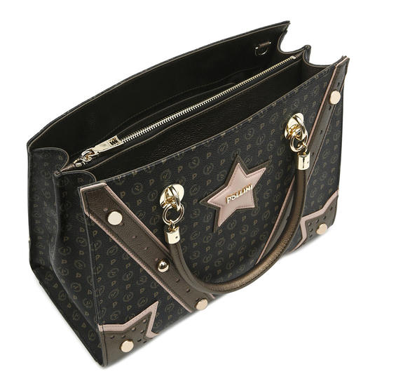 Western Heritage Handbag, with shoulder strap black lacquer - Women&rsquo;s Bags