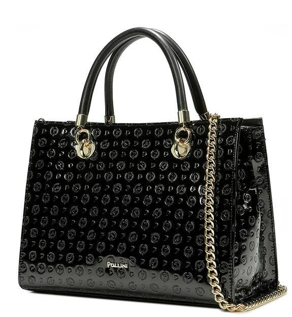 Embossed Heritage Patent leather handbag with shoulder strap Black - Women&rsquo;s Bags