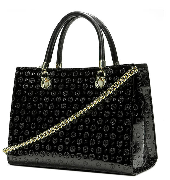 Embossed Heritage Patent leather handbag with shoulder strap Black - Women&rsquo;s Bags