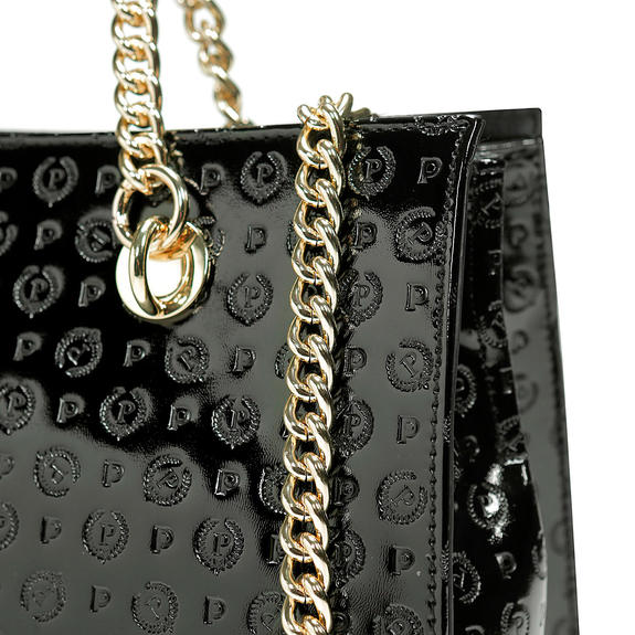 Embossed Heritage Patent leather handbag with shoulder strap Black - Women&rsquo;s Bags