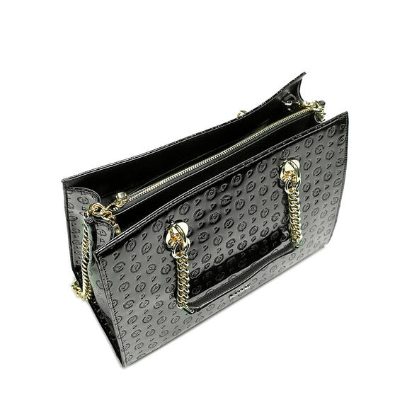 Embossed Heritage Patent leather handbag with shoulder strap Black - Women&rsquo;s Bags